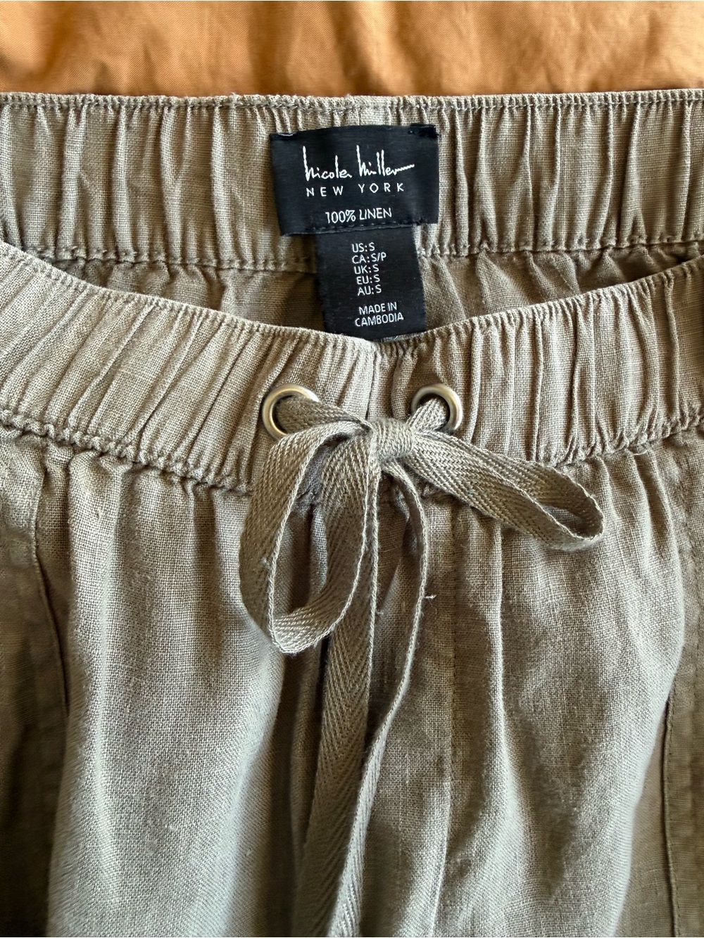 Lot Of 2 Nicole Miller Womens 100%
Linen Cargo Jogger Pants Sage Green & Brown S - Picture 6 of 8